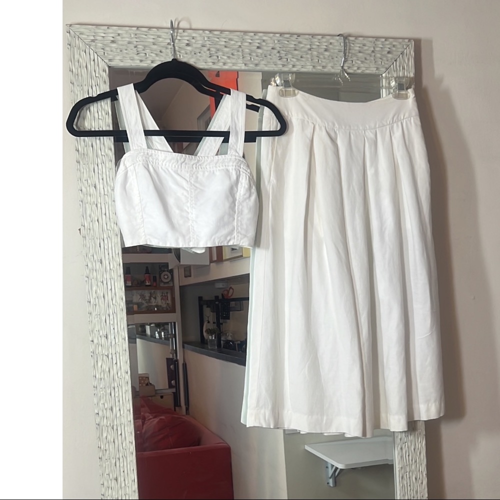 Aritzia Wilfred Linen Crop Top XS and skirt with pockets in  00 - Picture 3 of 5